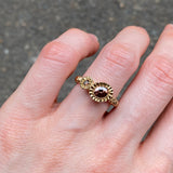 S35 Asymmetric Teeth Gem Ring Size 6 3/4