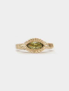  Elevated Marquise Teeth Gem Ring- 9ct Gold + Parti Sapphire