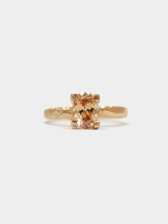 Peach Zircon Claw Ring