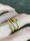 Mini Teeth Gem Ring- 18ct Gold + Emerald