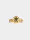 Teeth Gem Ring- 18ct Gold + Green Sapphire