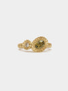 Asymmetric Teeth Gem Ring - 18ct Yellow Gold, Green Sapphire, Diamond