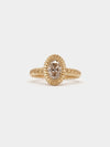 Elevated Oval Teeth Gem Ring- 14ct Gold + Champagne Diamond