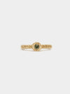 Mini Teeth Gem Ring- 9ct Gold + Green Sapphire