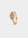 Elevated Marquise Teeth Gem Ring- 14ct Gold + Pink Sapphire