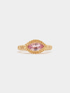 Elevated Marquise Teeth Gem Ring- 14ct Gold + Pink Sapphire